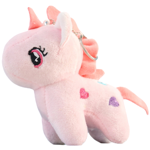 Lindo Llavero de Peluche de Unicornio Rosa, <span class=keywords><strong>Mini</strong></span> Muñeco de <span class=keywords><strong>Pony</strong></span> de Pie con Bordado de Corazón, Colgante Esponjoso para Bolsa, Regalo para Niñas - Product Image 1