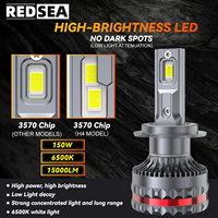 Feux avant LED REDSEA Customization R17 Auto 150W 15000LM H4 H11 9005 H1 9006 9012 H7 pour accessoires de voiture