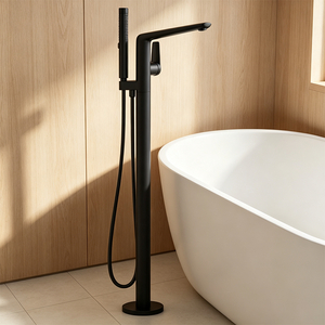 <span class=keywords><strong>Mitigeur</strong></span> de <span class=keywords><strong>baignoire</strong></span> sur pied moderne noir WEIHAO avec douchette portable et <span class=keywords><strong>colonne</strong></span> de douche indépendante pour salle de bain de villa - Product Image 1