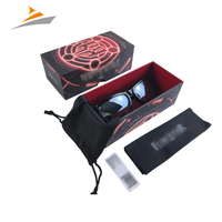 Boîte d'emballage rigide en carton avec couvercle et fond, personnalisable, haut de gamme, écologique, portable, pour lunettes de soleil et lunettes de vue