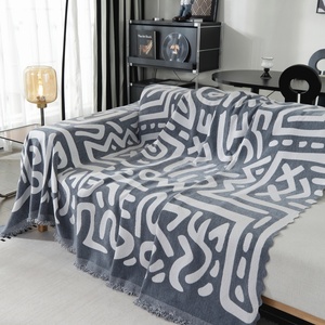 Стильный плед с бахромой, универсальный, подходит для большинства диванов, многофункциональный: можно использовать как плед для кондиционера, уличный плед и плед для кровати. - Product Image 5