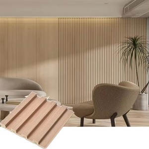 Panneau mural cannelé <span class=keywords><strong>3D</strong></span> en bambou et fibre de bois, moderne, imperméable, pour extérieur/commercial/cuisine/salle de sport/hôtel/salon, adapté aux enfants - Product Image 3