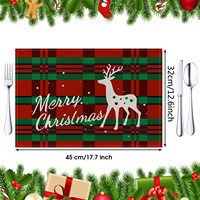 Napperon de noël tapis de table en lin personnalisé rectangle en gros pour table à manger