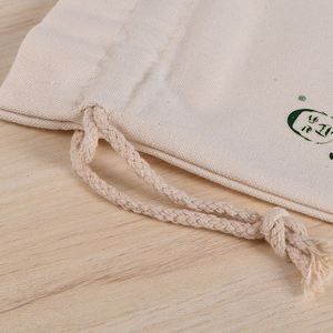 Customized Cotton Linen Drawstring <b>Bag</b> Reusable Grocery <b>Shopping</b> <b>Bag</b> with Custom Logo Print for Fruits and Colorful <b>Strings</b> - Product Image 6