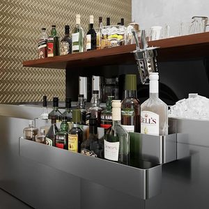 Single Tier Stainless Steel Wine Bottle Rack, <b>Bar</b> Bottle Storage <b>Shelf</b> for Hotel Restaurant Supplies - Product Image 3