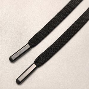 Cordon de serrage coloré en silicone noir mat de 9 mm pour vêtements, avec embouts métalliques, pour sweats à capuche et joggers - Product Image 2