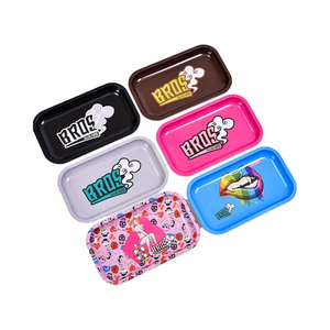 Wholesale OEM Logo 18*13cm 7*5 Inch Rectangle <strong>Rolling</strong> <strong>Tray</strong> <strong>Custom</strong> in Stock Metal Herb Tin Full Print <strong>Rolling</strong> <strong>Tray</strong> - Product Image 1
