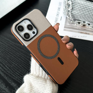 Iphone के लिए लचीले tpppu चमड़े की बनावट सुरुचिपूर्ण plem पतला पतला मामला 16 15 14 प्रो अधिकतम चुंबकीय शॉकप्रूफ हार्ड पीसी स्क्लिंग मामले - Product Image 2