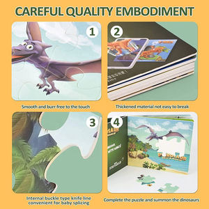 Niños STEM juguetes educativos DIY rompecabezas libro juguete dinosaurio aventura realidad aprendizaje 3D interactivo Animal Dino AR <span class=keywords><strong>Jigsa</strong></span> librería - Product Image 4