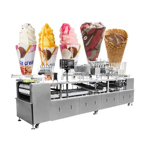 HNOC Coffee Package Chain Automatic 250ml Yogurt 4 Plastic Cup Foil Seal Machine Sealer for Pack