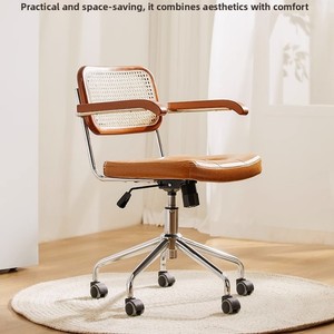 <span class=keywords><strong>Chaise</strong></span> de <span class=keywords><strong>bureau</strong></span> pivotante <span class=keywords><strong>vintage</strong></span> de style japonais en bois massif pour salle d'étude, réglable en hauteur, base à 5 étoiles, <span class=keywords><strong>roulettes</strong></span> fixes - Product Image 3