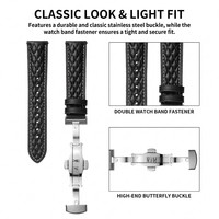 Bracelet de montre en cuir matelassé diamanté pour Samsung Galaxy Watch 4 5 6 7 18mm 20mm 22mm, boucle papillon pour femmes, usage quotidien au bureau