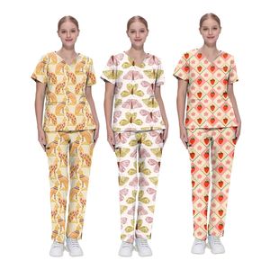 Tenues médicales personnalisées extensibles imprimées, ensembles de blouses et chemises unisexes en sergé 100 % coton, motifs de dessins animés mignons - Product Image 4