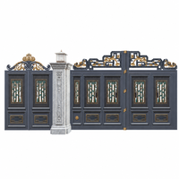 Portail de jardin en aluminium fabriqué en Chine, alliage 6063 traité thermiquement, revêtement poudré résistant aux UV, écologique, double battant, pour villa et maison