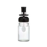 Bocaux à épices ronds en verre de 250ml avec cuillère, bouchon de brosse à huile de bâton de miel, récipients de stockage d'aliments pour le stockage d'assaisonnement au sel