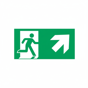 Uscita di emergenza freccia destra segno-200 in PVC luminescente * 400 mm - Product Image 2