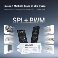 Contrôleur LED musical WiFi ESP32 WLED SP803E 12A PWM 1-3CH UART Téléchargement 5V-24V Portée 15M