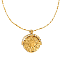 Cross Border Cool Cool Wind All Geometric Creative Item Pendentif en acier inoxydable plaqué 18K Venus Moon Coin Pendentif Collier