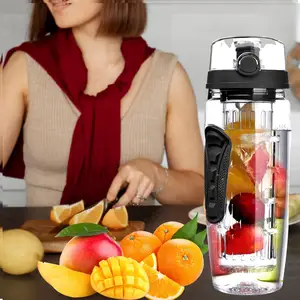 NISEVEN vendita calda Tritan frutta infusore bottiglia di acqua BPA Free diffusore di plastica bottiglie di acqua con filtro Sport borraccia