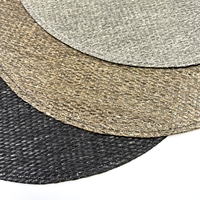 Sets de table ronds modernes tissés, tons terreux foncés, noir et gris, résistants à la chaleur, lavables, pour la maison et les restaurants
