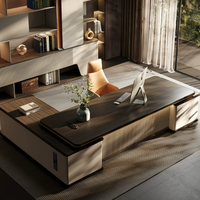 Nouveau bureau de direction ergonomique, durable, léger, luxueux, moderne, en bois, minimaliste, en forme de L, avec armoire de rangement, mobilier de bureau