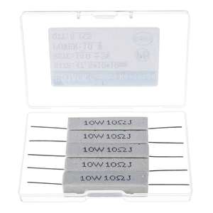 Lot de 5 résistances en ciment céramique, <span class=keywords><strong>résistance</strong></span> en ciment céramique <span class=keywords><strong>10W</strong></span> <span class=keywords><strong>10</strong></span> <span class=keywords><strong>Ohm</strong></span>, <span class=keywords><strong>résistance</strong></span> 5%, <span class=keywords><strong>résistance</strong></span> en ciment enroulée de fil céramique 5wr22j - Product Image 1