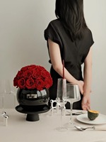Luxuriöse Blumen-Kuppelvase mit Konservierter Rose für Heimdekoration - Langlebige Dekoration für Weihnachten, Erntedankfest und Chinesisches Neujahr