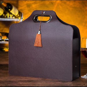 Boîte cadeau pour verres à vin en gros, emballage en matériau composite pour bouteille de vin, boîte cadeau double pour vin pliable en stock - Product Image 2