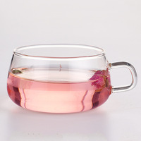 Tasse de bureau à thé transparente épaissie en gros avec couvercle tasse à thé en verre à haute teneur en borosilicate tasse à café résistante à la chaleur