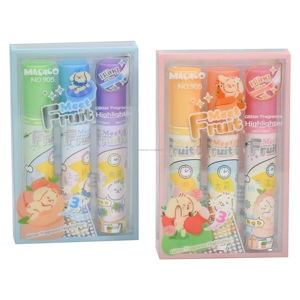 Série Meet Fruit, surligneurs parfumés scintillants, 6 couleurs, ensemble de marqueurs mignons de dessin animé pour l'école, le bureau, la prise de notes, la papeterie - Product Image 4