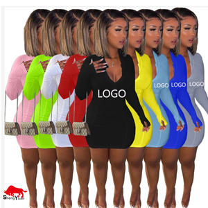 Abiti <span class=keywords><strong>estivi</strong></span> personalizzati a maniche lunghe in autunno estivo all'ingrosso gonne Sexy Club One Piece ragazze abbigliamento donna abiti aderenti Casual - Product Image 1
