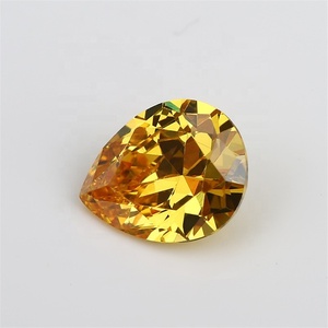 Wuzhou all'ingrosso sciolto giallo dorato 3A forma di pera 2x4-10x12mm Cubic Zirconia materiale di pietra preziosa di tipo naturale - Product Image 6