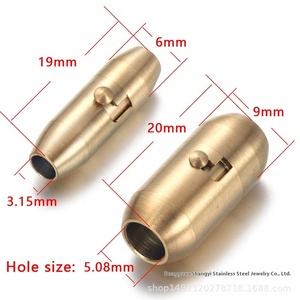 Thép không gỉ từ hạt <span class=keywords><strong>Clasp</strong></span> cho dây da Vòng đeo tay an toàn khóa với viên đạn và viên thuốc hình dạng 3mm Kích thước kết nối - Product Image 4