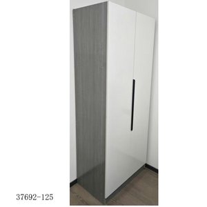 Modern Minimalist Wardrobe <b>Cabinet</b> with Drawers Flat Panel Hinged Doors MDF Material Freestanding <b>Bedroom</b> Furniture 37692-2503 - Product Image 2