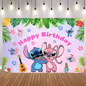 Promosi latar belakang jahit spanduk pesta bayi laki-laki atau perempuan dekorasi ulang tahun Lilo dan Stitch latar belakang - Product Image 3