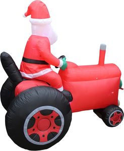 Tractor Vintage de 6 pies con luz LED de Papá Noel, tela impermeable, decoraciones inflables de Navidad para exteriores, forma de <span class=keywords><strong>casa</strong></span> - Product Image 5