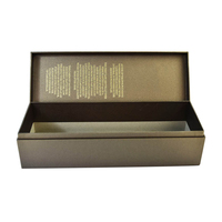 Emballage à fermeture magnétique en papier rigide de luxe personnalisé, bouteille unique de whisky, cadeau en verre, boîte à vin noire avec insertion en mousse