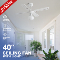 Ventilateur de plafond 1stshine de 40 pouces avec télécommande, qualité garantie, vente en gros, haute performance, style luxueux, avec éclairage LED