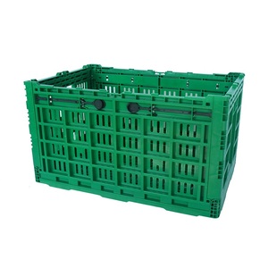 Uni-Silent Turnover Basket Green Large Capacity Opaque Plastic Circulation Basket Stackable Plastic LK604034W