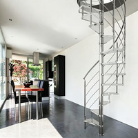Escalier en colimaçon extérieur en acier inoxydable, design de haute qualité, escalier en colimaçon sur mesure pour villa, salon, durable