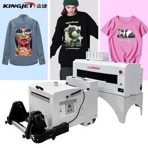 Kingjet 30cm DTF מדפסת A3 A2 30cm 60cm XP600 סט כל אחד DTF הדפסת ואבקה דייר מכונה מכונת דפוס על בגדים