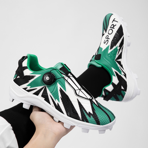 Chaussures de baseball professionnelles unisexes en microfibre avec système de laçage rapide BOA, crampons en caoutchouc moulé TPU, chaussures d'entraînement - Product Image 4