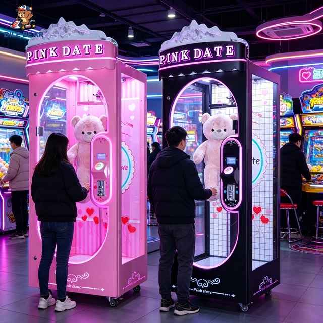 High Profit Pink Date Scissors Machine Coin Operated Cutter Prize Machine Giant Toy Vending Machine for Business Passive Income