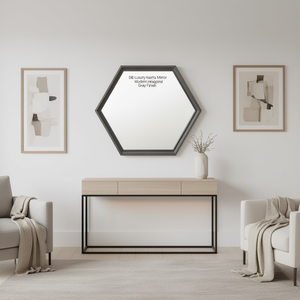 Espejo Hexagonal Naima de Lujo Db, Acabado Gris, Espejo Decorativo Moderno para Sala de Estar, Baño, Dormitorio, Decoración del Hogar - Product Image 2