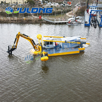 Dragueuse amphibie automotrice pour le nettoyage des eaux peu profondes des rivières, des lacs et des étangs