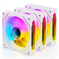XINMAI - Paquete de 4 Ventiladores de Refrigeración para PC de 120 mm, Espejo Infinito Blanco, ARGB PWM, 5 V, 3 Pines, RGB Direccionable, OEM, ODM, de Fábrica