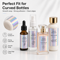 Étiquettes personnalisées imperméables pour petits flacons cosmétiques, autocollants holographiques à forte adhérence pour l'emballage des soins de la peau, des huiles essentielles et des parfums