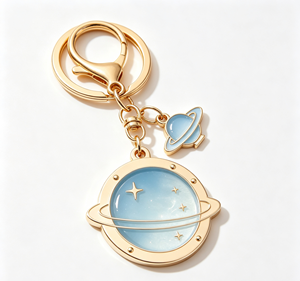 Space Planet Keychain Enamel <b>Key</b> <b>Ring</b> Stainless Steel Pendant Cartoon Charm for Gift and <b>Bag</b> Accessory - Product Image 4