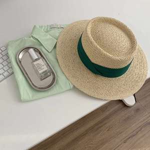 Wholesale <b>Flat</b> Top <b>Hat</b> Female Summer Seaside Vacation Sunshade Sun Straw <b>Hats</b> Summer Women Beach <b>Hats</b> - Product Image 6