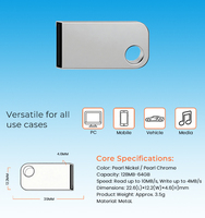 Offre Spéciale Clé USB 2.0 Argentée 2 Go Garantie 2 Ans Haute Vitesse Légère Cadeaux d'Entreprise Promotions Boîte Cadeau Personnalisée
